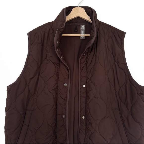 Lou & Grey Womens XL Brown Quilted Puffer Vest Jacket - Picture 2 of 6